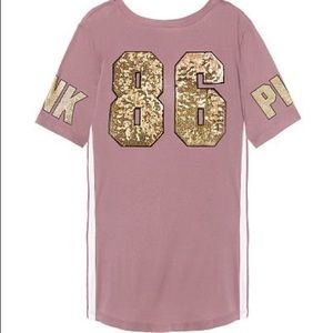 VS PINK 86 Gold Sequin Like New Top!